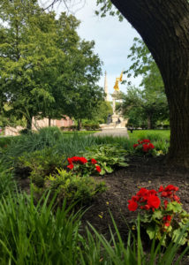 Eutaw Park shines after much work, freshly planted flowers and new mulch